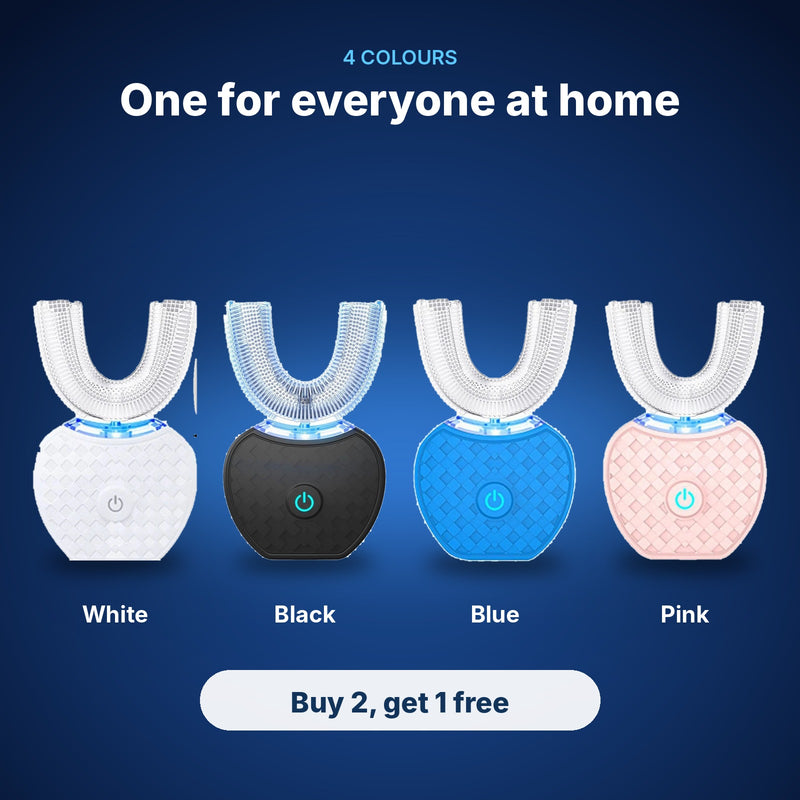 Available in white, black, blue and pink – buy 2, get 1 free
